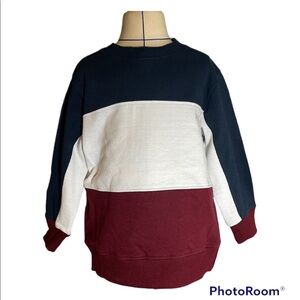 NWOT Navy/white/burgundy Color Block Fleece Pullover Size 3T